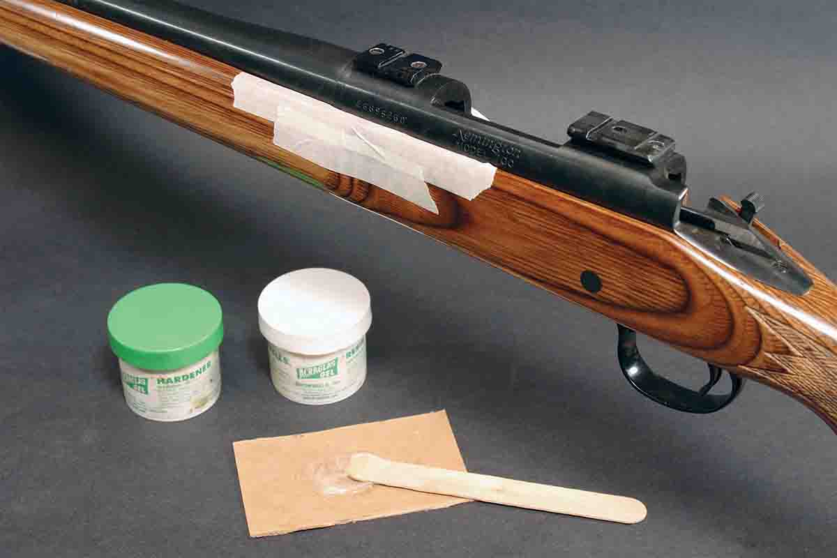 Stocks from Remington 700s sometimes need epoxy-bedding to fit a rifle correctly, but often they don’t – one of the advantages of more precise, modern manufacturing.